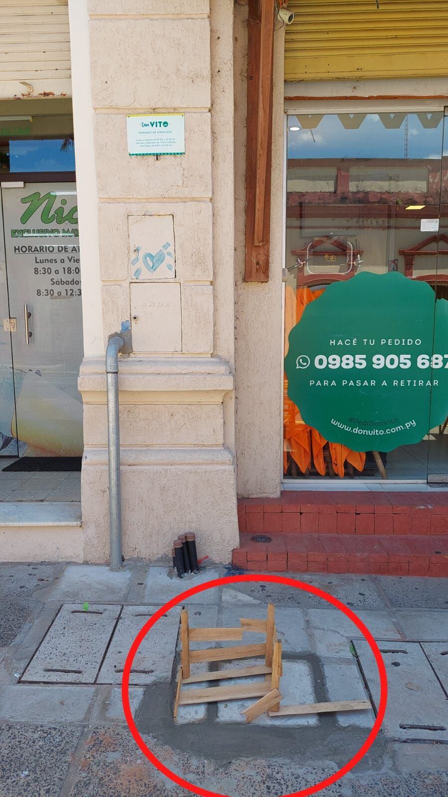 ANDE hace reparar veredas hundidas sobre los ductos de cables subterráneos de ls calle Palma