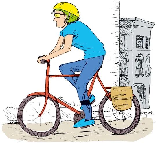 Adulto joven andar en bicicleta