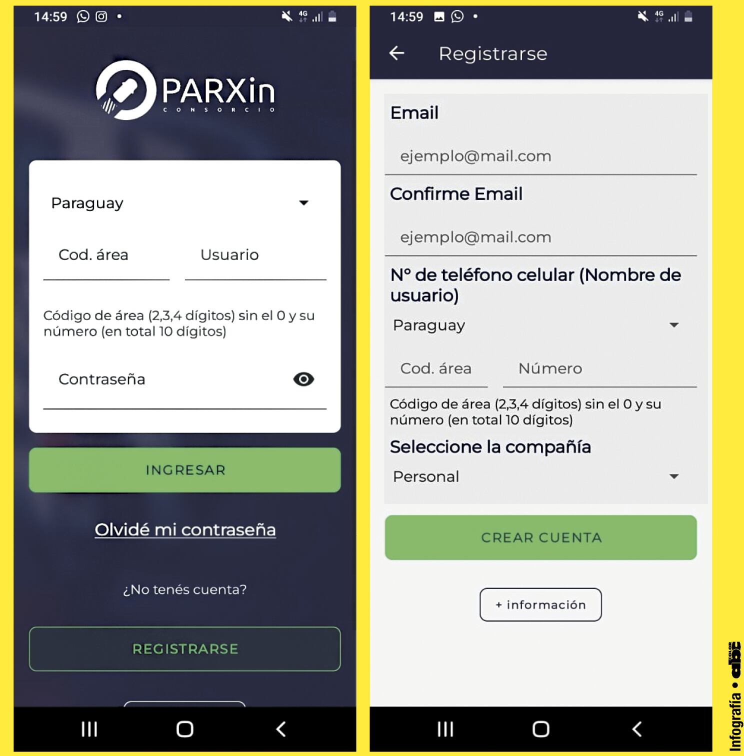 La aplicación de Parxin debe habilitarse en el celular para pagar por estacionar en tres zonas de Asunción.