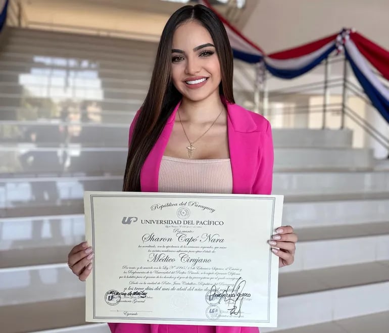 La Miss Grand Paraguay 2024, Sharon Capó, ya tiene su título de médica