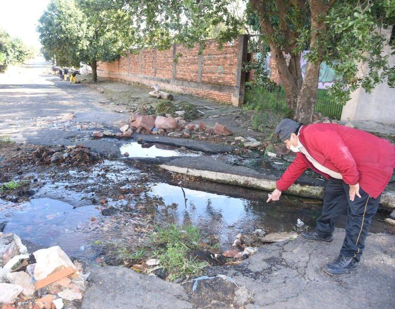 Calles aledañas al Mercado de Abasto se muestran en pésimas condiciones, especialmente por ser afectadas por los raudales.