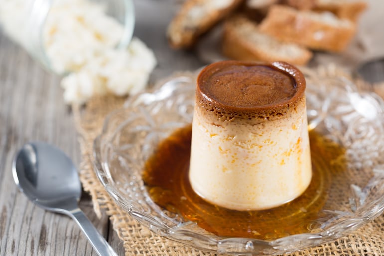 Flan de queso.