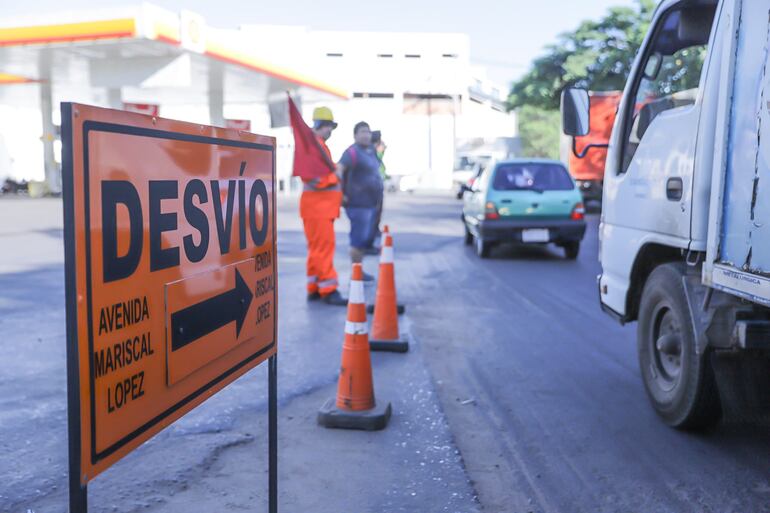 Atención usuarios de Avda. Mariscal López: Estos son los nuevos desvíos que se implementan desde hoy en la zona de obras