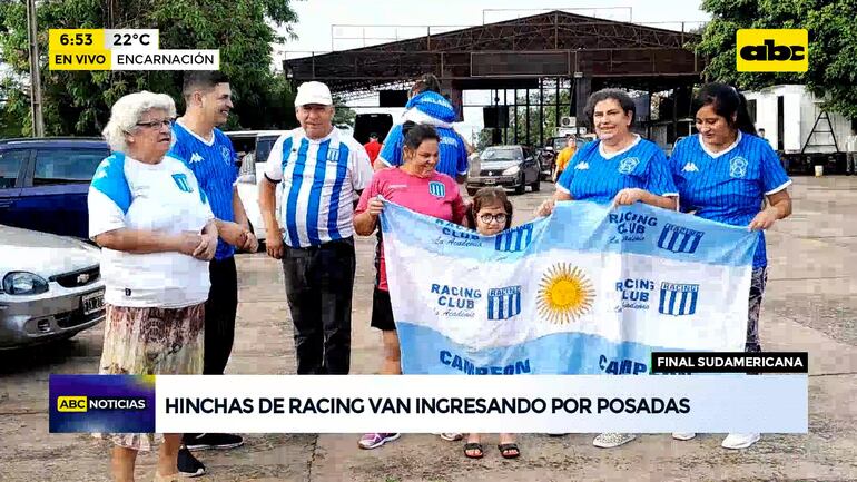 Final de la Copa Sudamericana: hinchas del Racing ingresan por Posadas