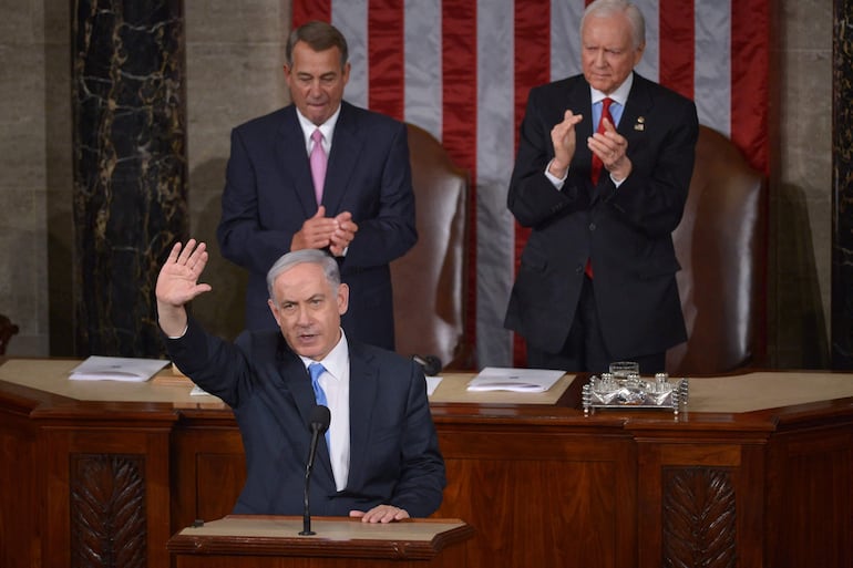 El primer ministro israelí, Benjamín Netanyahu, aceptó una invitación de los líderes de los partidos Republicano y Demócrata para dirigirse a los legisladores en el Congreso de Estados Unidos el 24 de julio de 2024.