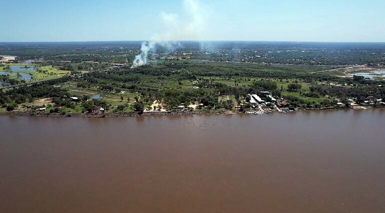 Vista aérea de una porción del terreno a ser despojado del Estado paraguayo mediante una ley propuesta por el senador Bachi Núñez.