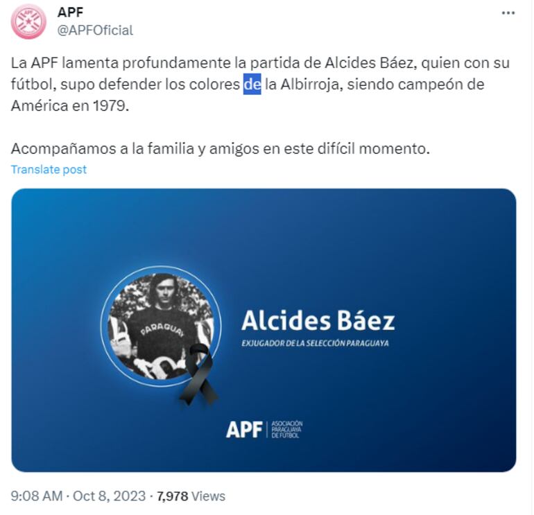 APF, vía twitter.