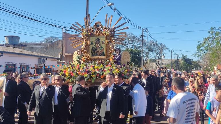 Procesión de alfombra para la Virgen del Perpétuo Socorro en la ciudad de Pedro Juan Caballero. Para Revista. 28 de junio de 2023. Fotos: Gentileza de José Luis De Tone