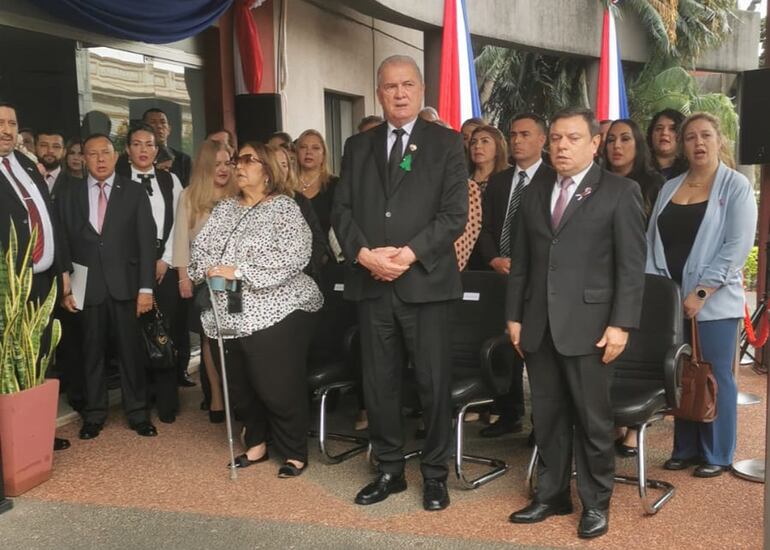 Fiscal General Emiliano Rolon durante el Acto homenaje a Marcelo Pecci.