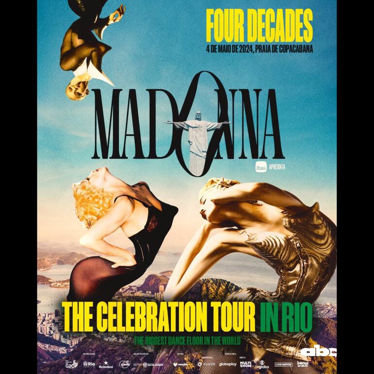 Afiche del concierto que Madonna dará en Brasil como cierre de su "The Celebration Tour”.