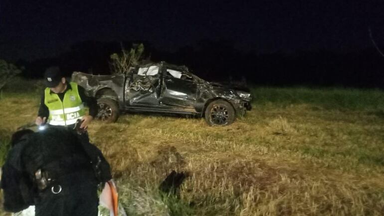 Camioneta Ford al mando de  Jeremías Salomón Galaverna Martínez.