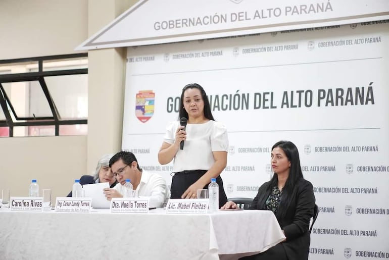 La directora de la Décima Región Sanitaria, doctora Noelia Torres, durante su alocución en el encuentro de reactivación de la comisión.