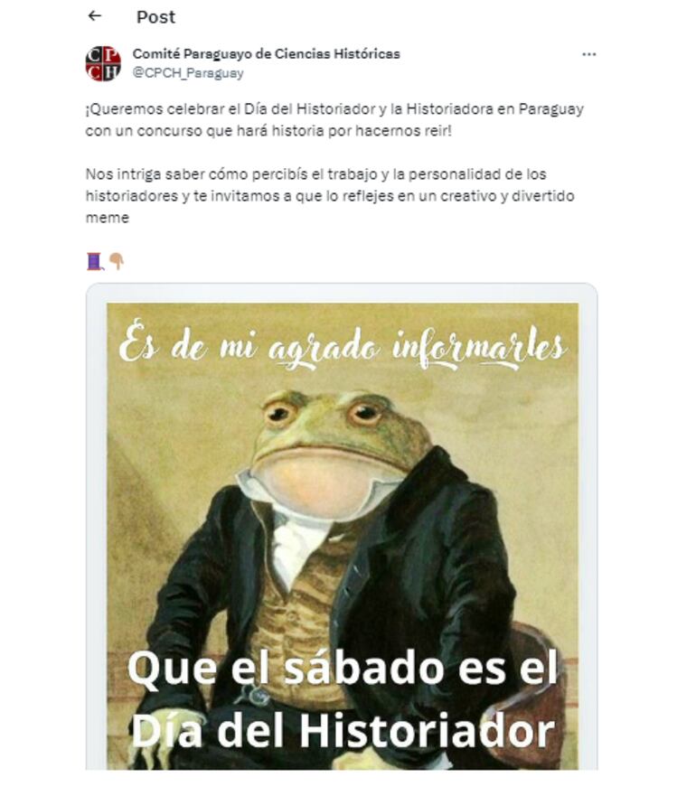 Concurso de memes por el Día del Historiador.