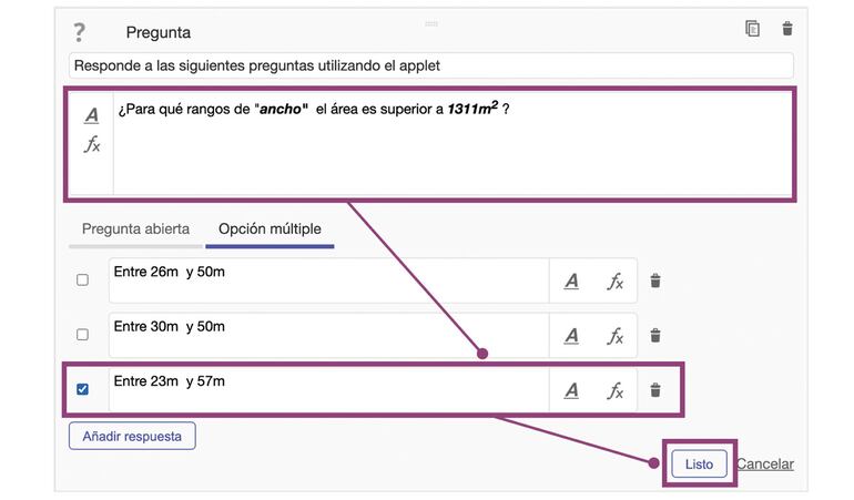 Creando un applet con GeoGebra.