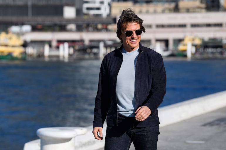 Tom Cruise, feliz en SÍdney, Australia, hoy domingo 2 de julio. (EFE/EPA/BIANCA DE MARCHI) 
