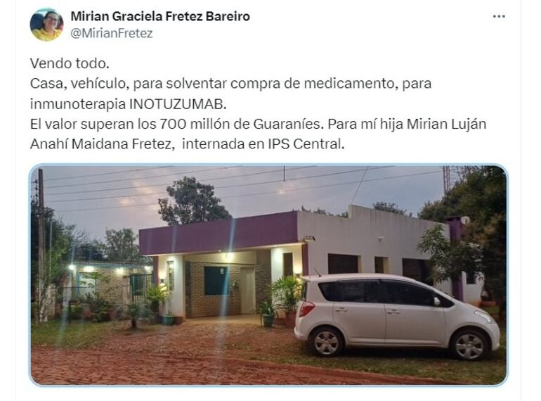 Familia vende su casa para comprar medicamentos para su hija con leucemia internada en IPS.