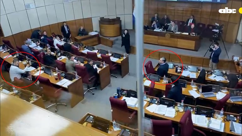 Senadores casi llegan a los golpes durante una discusión en la sala de sesiones.