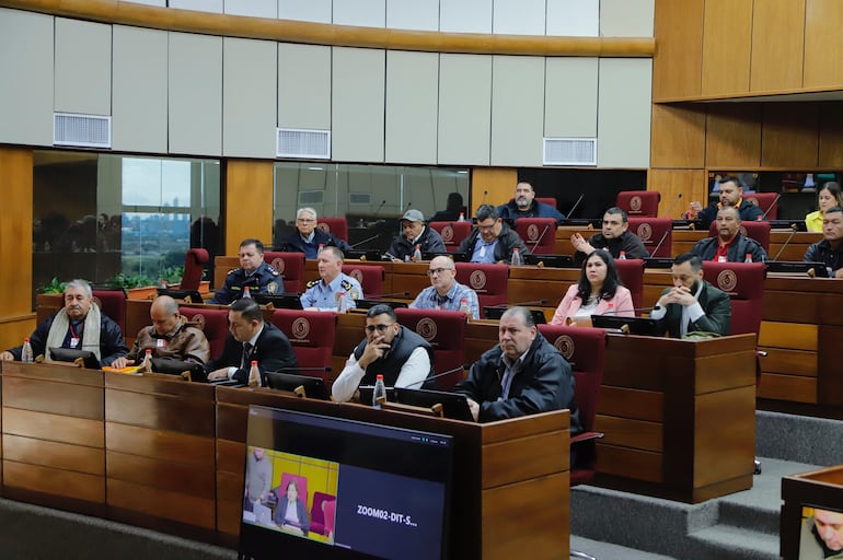 Una de las últimas mesa de trabajo sobre el proyecto de ley de la Senadora Esperanza Martínez, del Frente Guasu.  (Foto Gent. Senado)