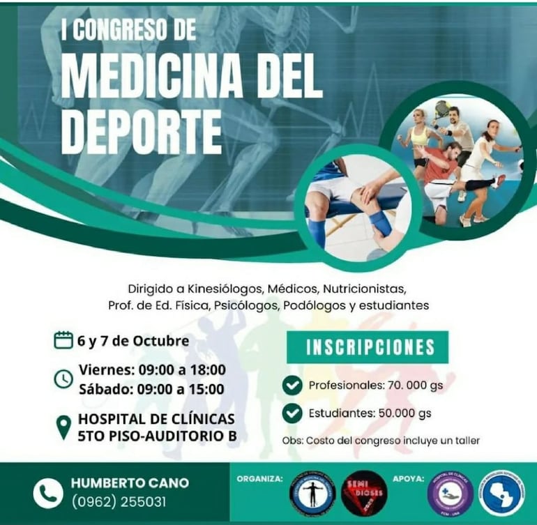 Afiche del “I Congreso de Medicina del Deporte”.