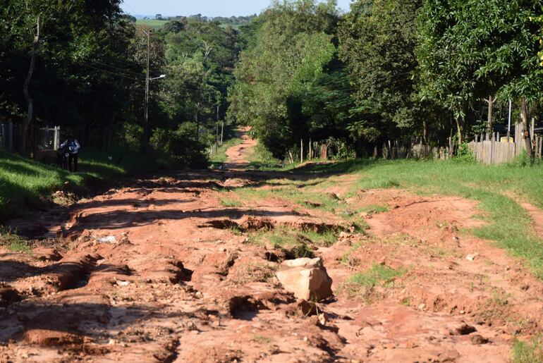 Calamitoso estado de la calle de Yeroviá - Cuarta Línea.