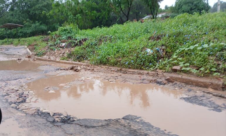 Bache en el que un camión tipo tráiler quedó estacando.