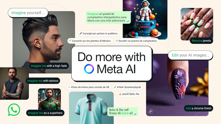 Ejemplo de funciones de Meta AI.