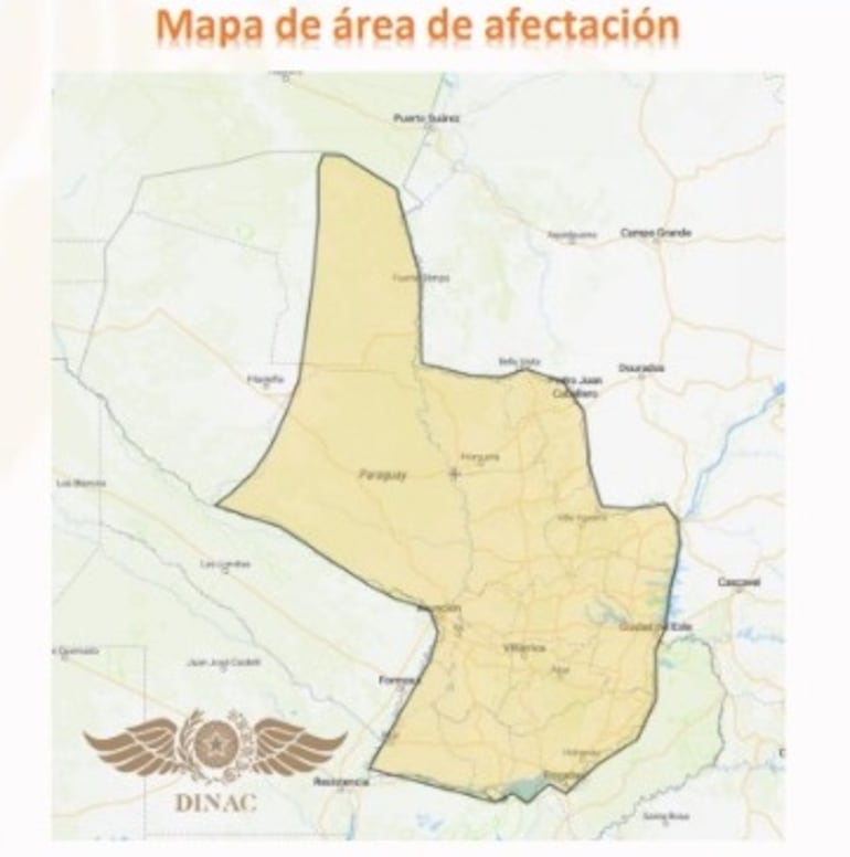 Mapa de las zonas afectadas por el sistema de tormentas esperadas para este inicio de semana.