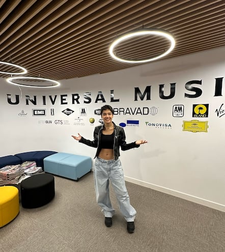 Aye Alfonso en las oficinas de Universal Music Spain, sello con el que trabajará tras su victoria en Factor X.