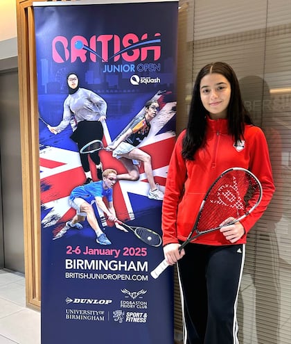 Fiorella Gatti cayó ayer en la ronda de octavos  del Birmingham British Junior Open de Squash 2025.