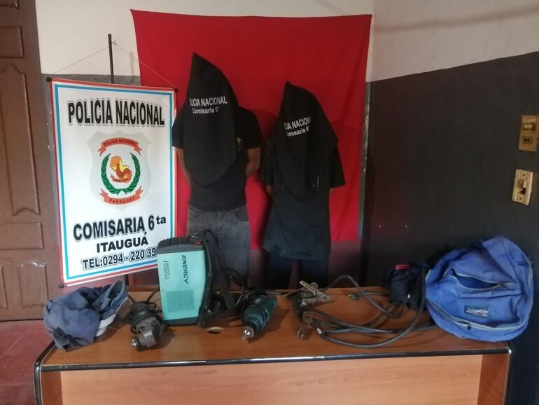 Aprehenden a presuntos ladrones de un taller en Itauguá