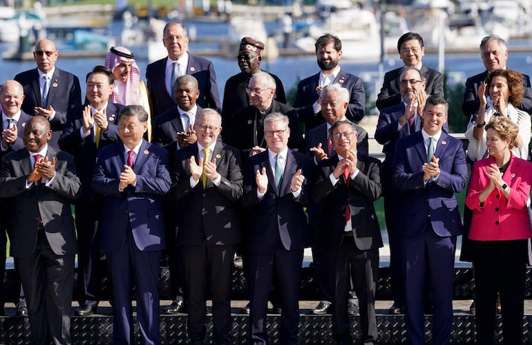 Los líderes del G20, reunidos este lunes en Río de Janeiro (Brasil).