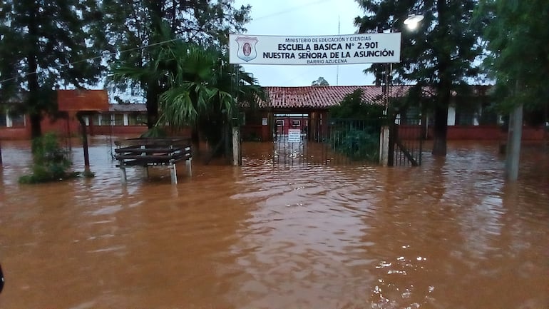 La Escuela Nº 2901 Nuestra Señora de la Asunción quedó bajo agua,