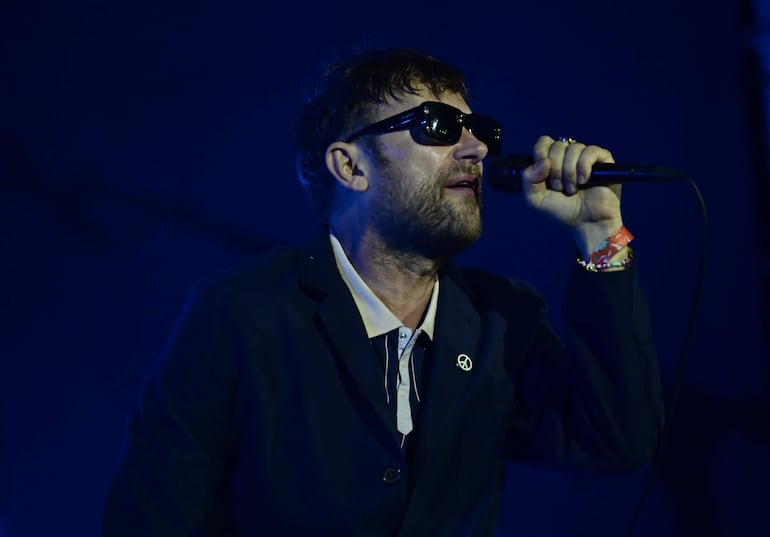 El vocalista de la banda británica Blur, Damon Albarn, durante el Primavera Sound, en Buenos Aires.