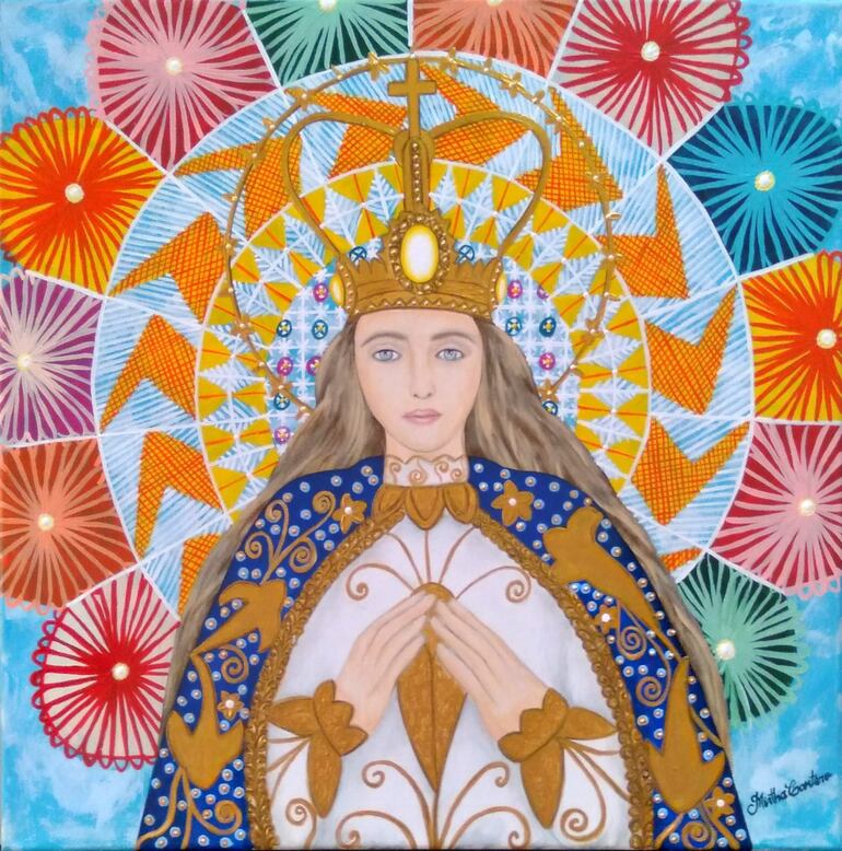 La Virgen de Caacupé, obra de Mirtha Cantero. (Gentileza)