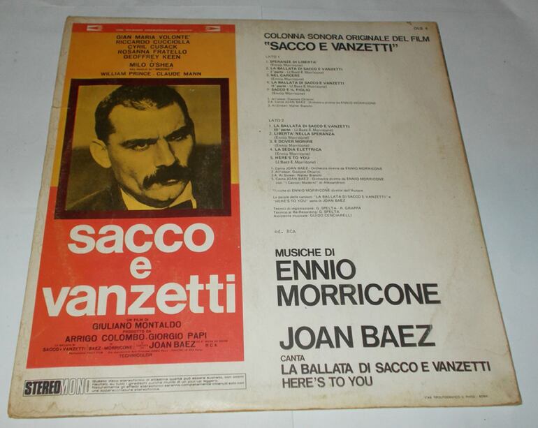 Banda sonora del filme Sacco y Vanzetti (1971), de Giuliano Montaldo, con música de Ennio Morricone.