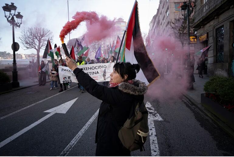 Vigo, España: manifestación en apoyo a Palestina, sábado 20 de enero de 2024.