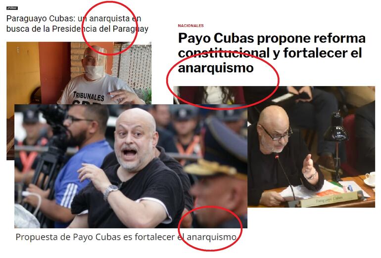 Collage de titulares de diarios paraguayos