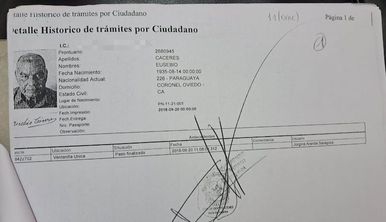 El supuesto usurpador de la cédula del abuelo Eusebio Cáceres.