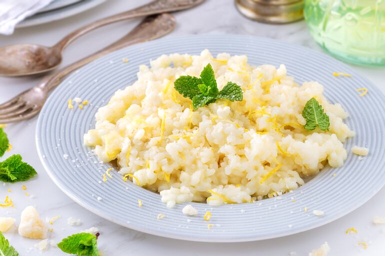 Risotto al limón.