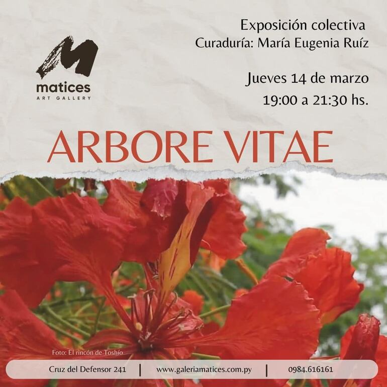 Afiche de la exposición "Arbore Vitae" que se habilitará esta noche.