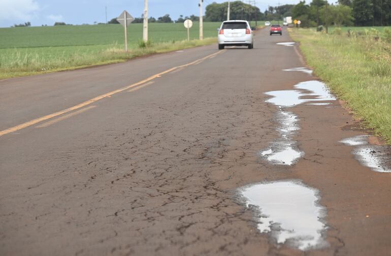 Urge reparación de peligroso tramo de ruta que une varios distritos al sur de Alto Paraná