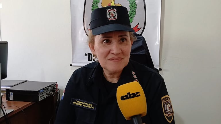 Comisario Principal Rosana Amarilla, jefa del Departamento de Seguridad Ciudadana de la Policía de Guairá.