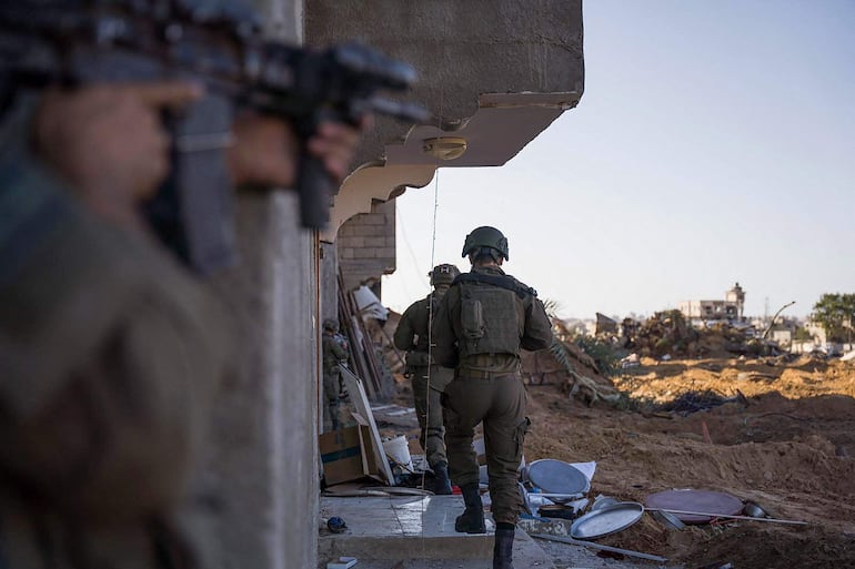 Soldados israelíes en la Franja de Gaza, el pasado martes.
