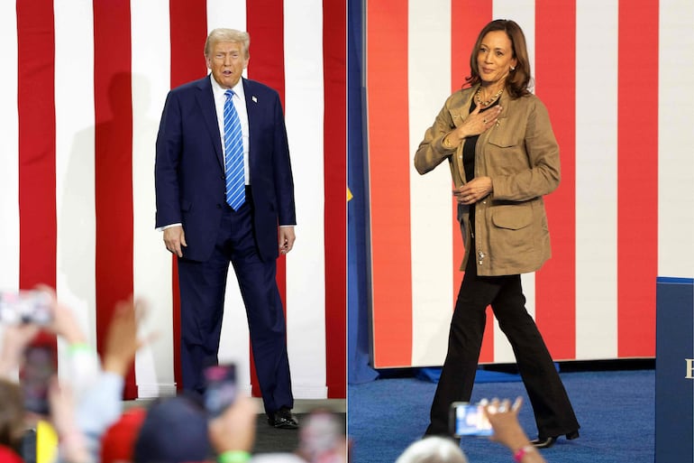 Estas imágenes muestra al ex presidente de los Estados Unidos y candidato presidencial republicano Donald Trump llegando para hablar durante un evento de campaña en Dane Manufacturing en Waunakee, Wisconsin y a la vicepresidenta y candidata presidencial demócrata Kamala Harris mientras abandona el escenario en Douglas, Arizona. La frontera sur de Arizona se ha convertido en el escenario preferido de las campañas presidenciales para hablar sobre inmigración, pero para los votantes indecisos de esa región lo más importante en estas elecciones tiene que ver con sus bolsillos, que, según dicen a EFE, se han ido vaciando en los últimos años.