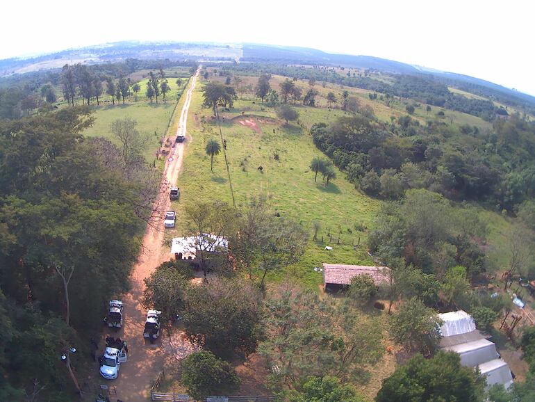 Propiedad donde el jueves, aproximadamente a las 5:30, se produjo un enfrentamiento que derivó en la muerte de dos personas, un guardia y un presunto campesino sintierra.