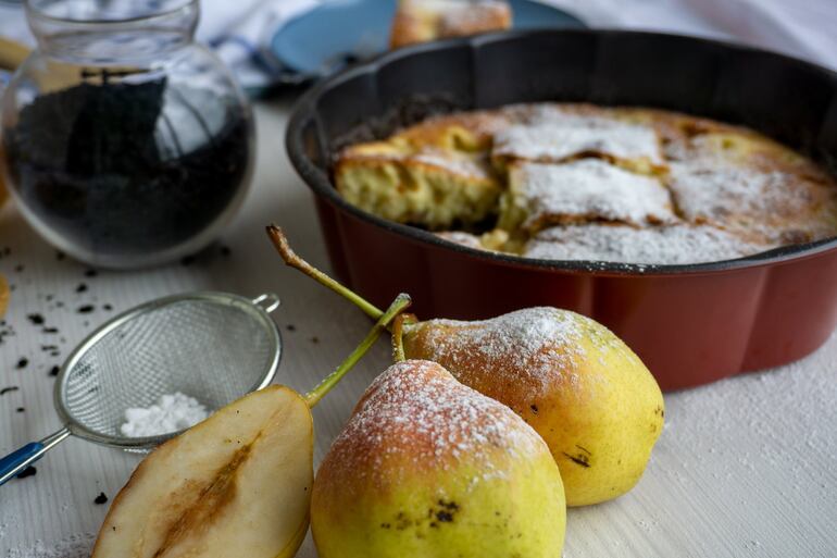 Tarta de pera sin azúcar.