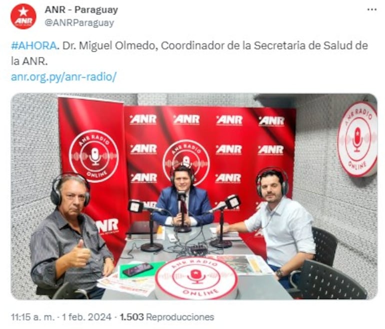 El viceministro Miguel Olmedo,en horario laboral en un programa en la ANR.