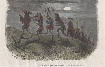 Gustave Doré: "Mascarade de sauvages guaranis", 1850 (Imagoteca)