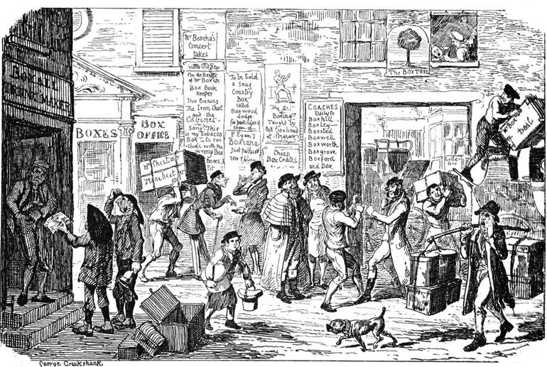 George Cruikshank: “Boxing Day” (grabado, 1836).