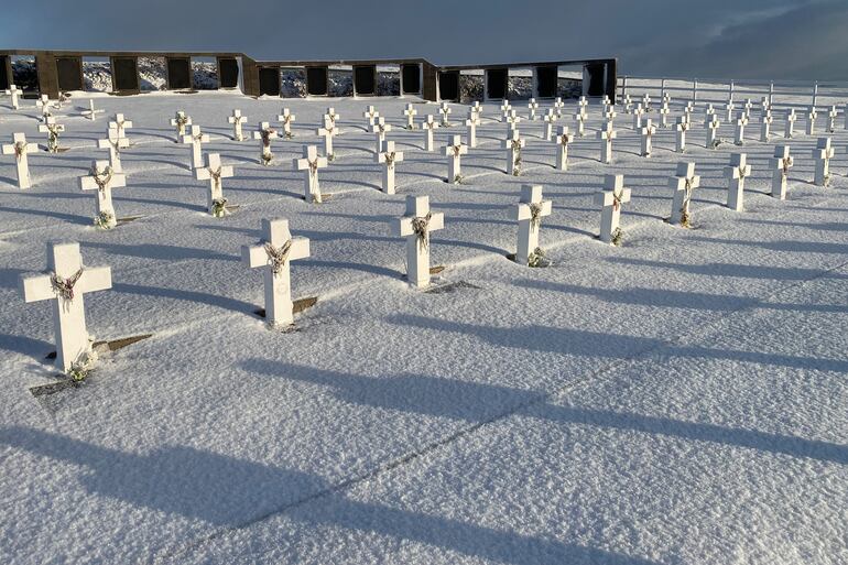 El cementerio de Darwin, en el que yacen militares argentinos muertos en el conflicto bélico de 1982.